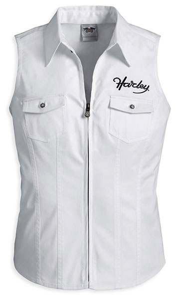 Harley Zip-Front S_L Embroidered Woven Shirt ($85.23)