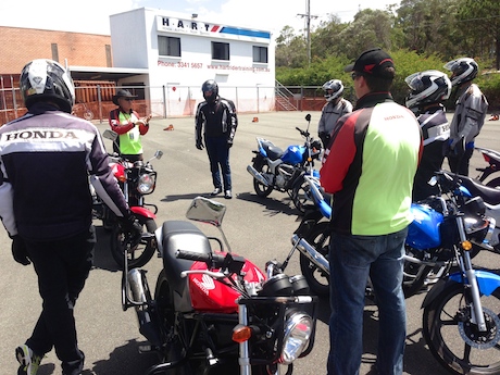 Learner riders at the HART course