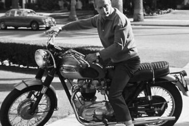 Paul Newman on Triumph Bonneville