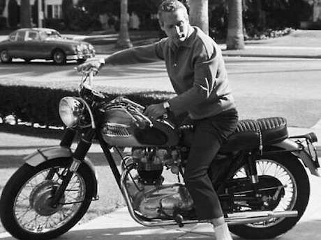 Paul Newman on Triumph Bonneville