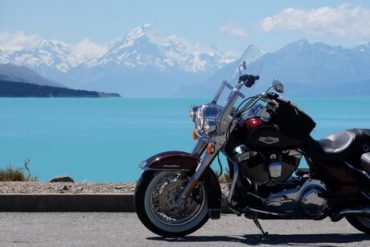 Harley, Lake Pukaki and Mt Cook travel insurance long tour rewards