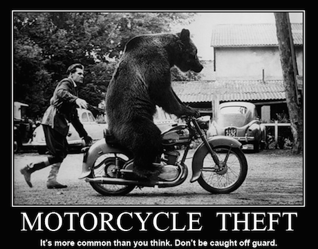 Motorcycle theft stolen motorcycles sick skunklock scams