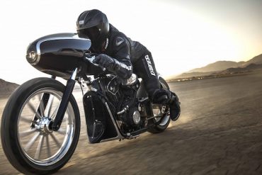 2015 Indian Motorcycle Scout Black Bullet takes on the Bonneville salt flats