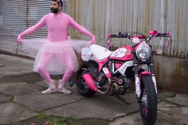Pink Hello Kitty Ducati Scrambler revenue male slips