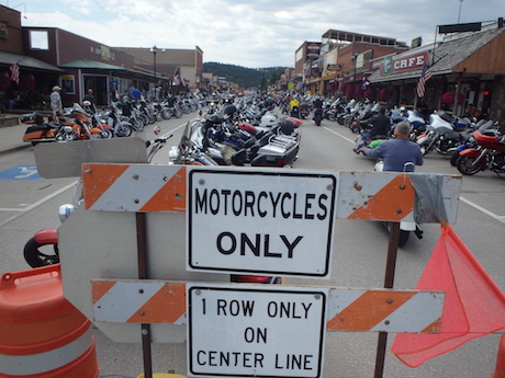 Parking motorcycles Sturgis rally act threat centre