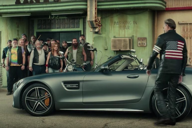 Easy Rider Peter Fonda in the AMG Super Bowl ad