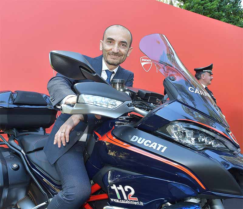 Ducati boss Claudio Domenicali on the Ducati Multistrada carabinieri police patrols