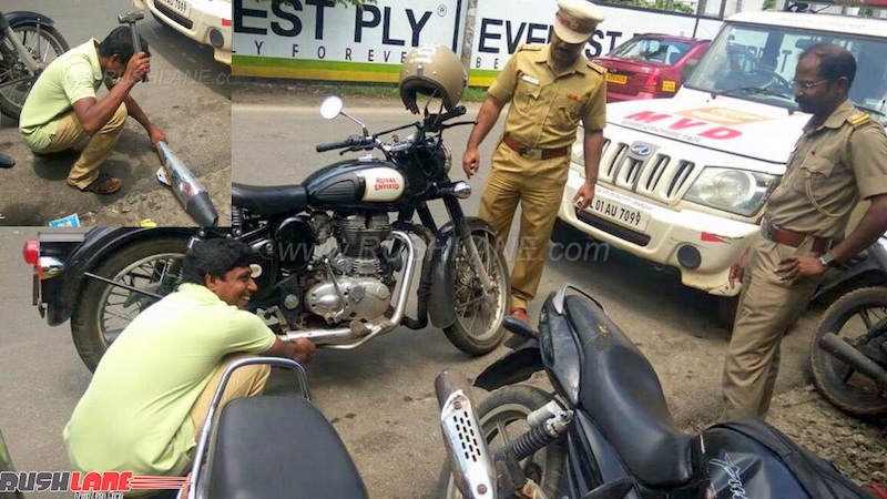 Police hammer noisy motorbike exhausts