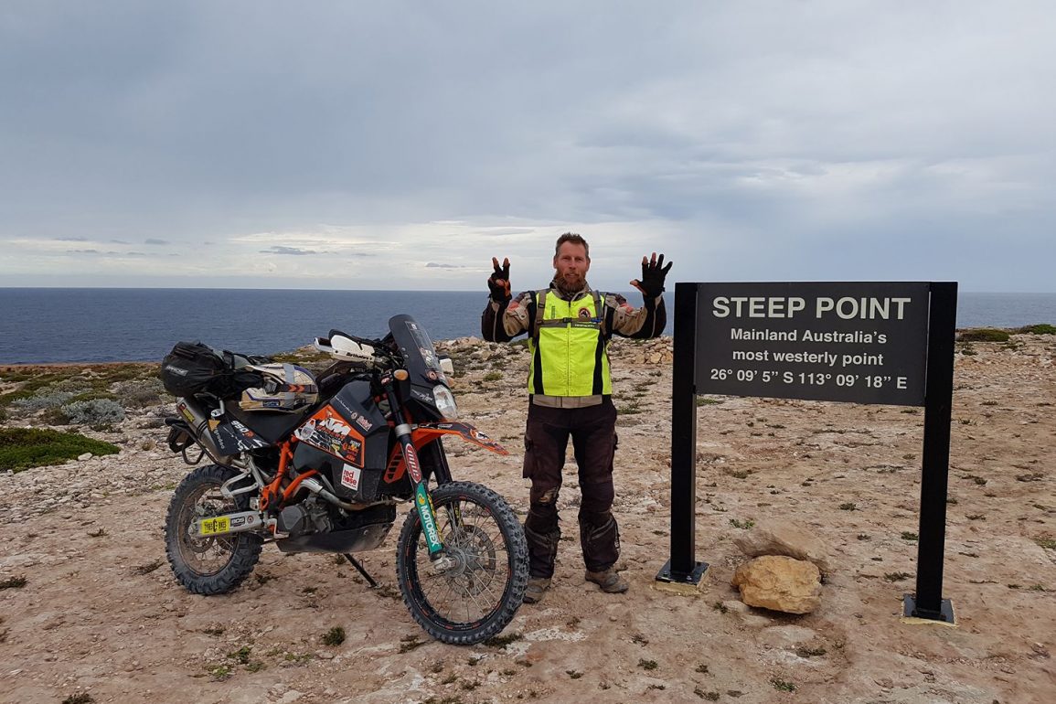 Rider Stuart Ball attempts west to east record