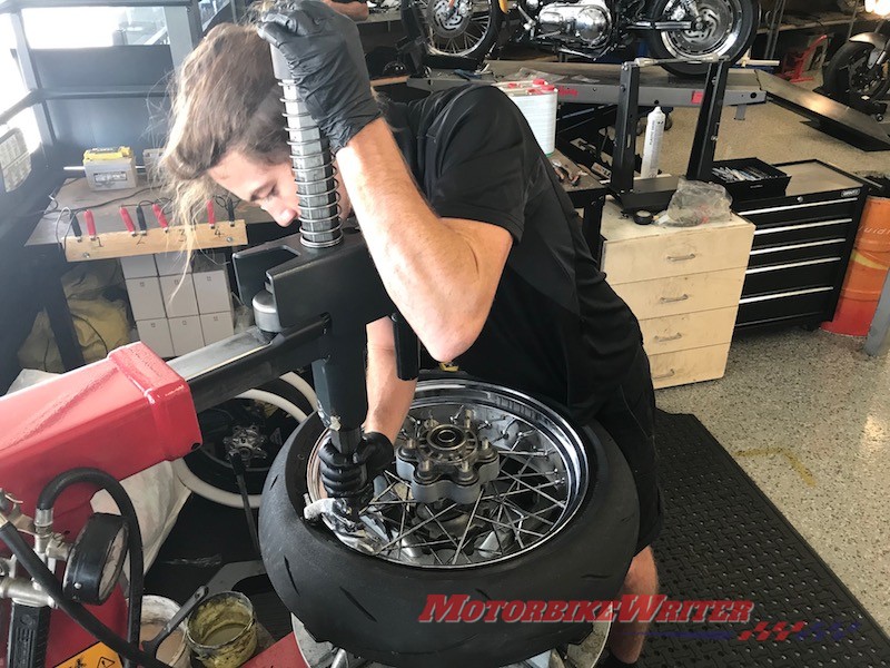 Blackstone TEK Black Diamond carbon fibre wheels for Ducati GT1000 fitting Oliver's Motorcycles