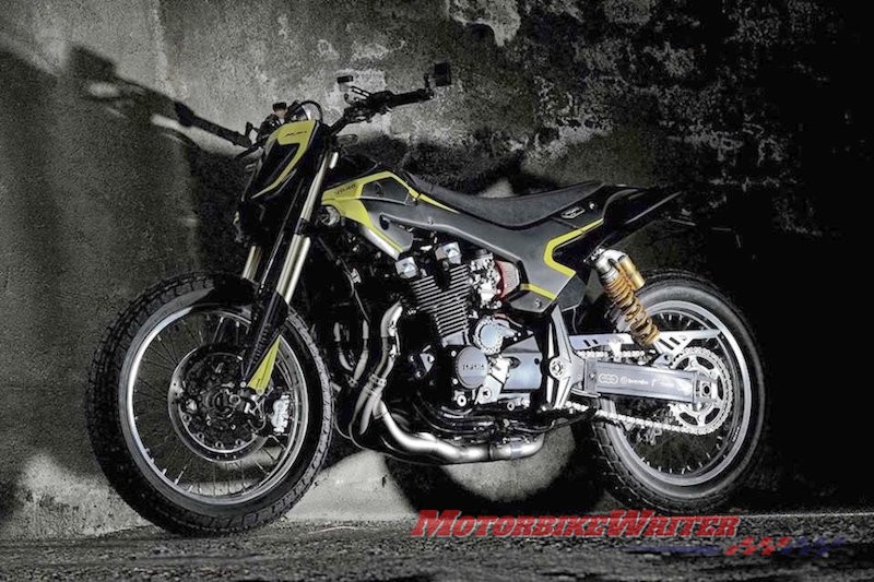 Valentino Rossi's Yamaha XJR1300 big-bore tracker