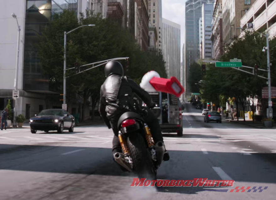 Marvel Comics movie Ant Man and the Wasp features Triumph Thruxton R Harley-Davidson