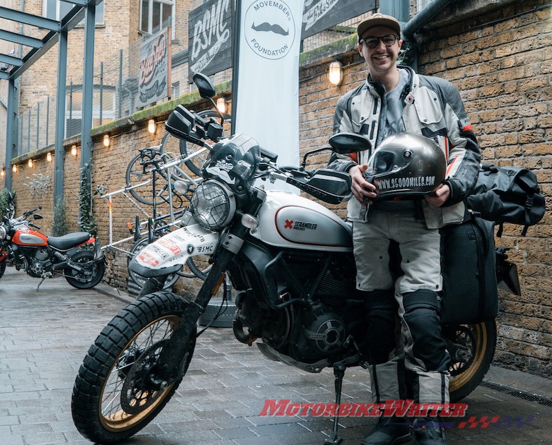 Henry Crew Ducati Scrambler Desert Sled youngest person to ride around the world young