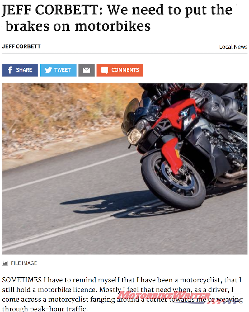 columnist calls for motorbike ban