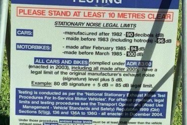 Call to challenge exhaust noise fines sign