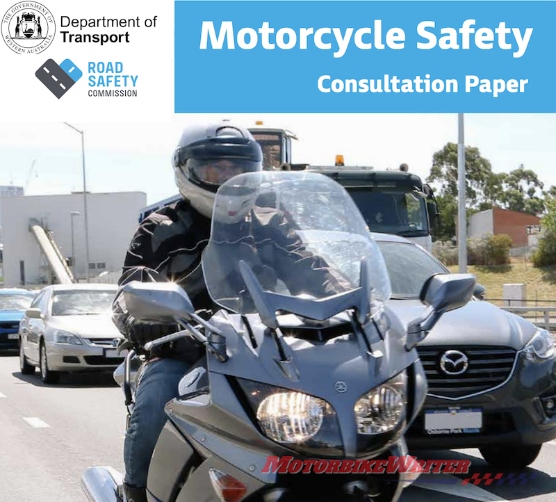 Western Australia WA government lane filtering consultation paper and online survey licensing