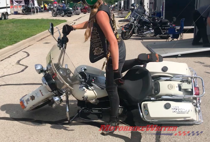How to pick up a heavy motorcycle Kaitlin Riley