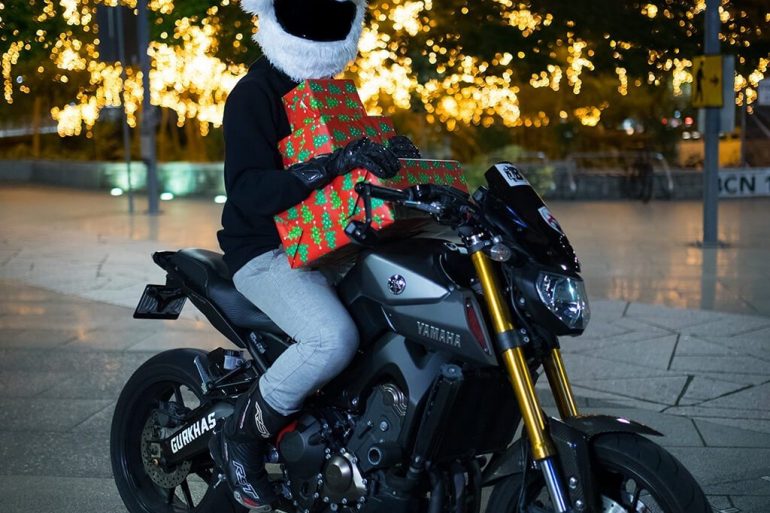 Novelty santa xmas motorcycle helmet cover
