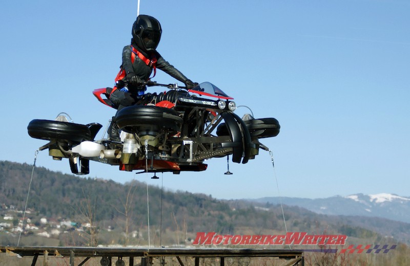 Lazareth 'flying motorcycle' finally hovers LMV 496 “La Moto Volante” (the Flying Motorcycle)