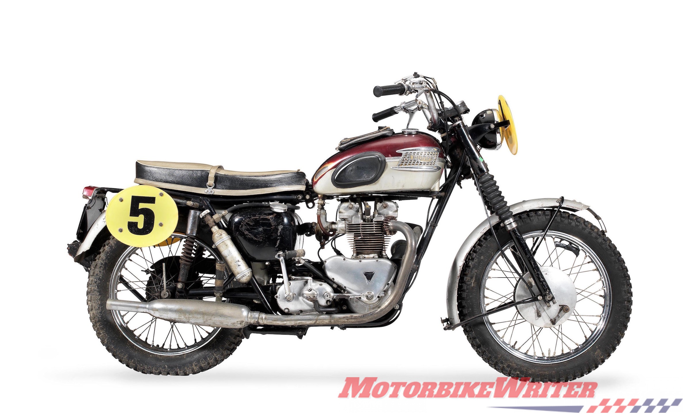 Bud Ekins Great Escape Steve McQuun desert sled triumph motorcycles TR6 record auction