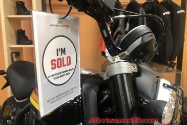 Ducati test ride demo motorcycle sales showroom selling motorcycles pace sales slide common