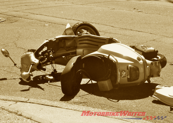Hit run Vespa scooter crash