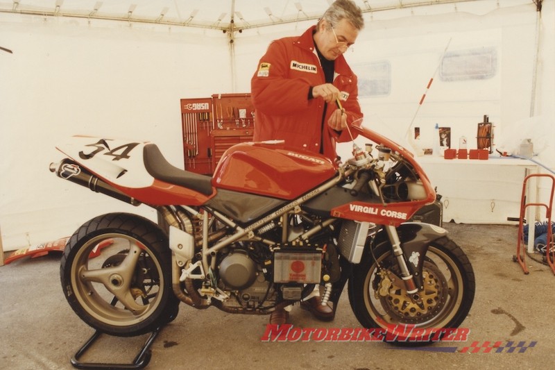 Massimo tinkers with his 916