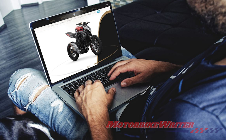 Would you buy a motorbike online? MV Agusta has now opened orders for all its motorcycles online in a trend that could send shivers down the backs of every motorcycle dealer. Suzuki Australia recently offered online ordering for their new Katana model and declared it a success. MV Agusta started their online ordering with the launch of the Superveloce 800 Serie Oro and the Brutale 1000 Serie Oro limited series. Sales success They also declared it a success and have now extended it to their entire range. In both cases, customers are then referred to their nearest dealer to complete the order and handover. MV Agusta CEO Timur Sardarov says the “digital ecosystem is a cornerstone for reaching worldwide growth and strengthen customer relationship”. Suzuki Australia marketing manager Lewis Croft says dealers loved it because it did all the groundwork with customers and all they had to do was the final paperwork and handover. But with dealers suffering in the third year of a sales slump, anything that takes them away from the process of selling could make them very nervous. Online orders Online ordering of cars has been happening in the US for more than a decade. But cars are more modes of transport than motorcycles. A 2015 US motorcycle industry study found that the availability of demo rides not only improves customer satisfaction of dealerships but also increases motorcycle sales. https://motorbikewriter.com/demo-rides-improve-motorcycle-sales/ You can’t do a demo ride over the internet. We can understand the success of online orders for limited-edition motorcycles such as the MMV Agusta Superveloce 800 Serie Oro and Brutale 1000 Serie Oro as well as the Katana which is limited to 5000 worldwide. Collectors would be more likely to buy a bike based on its collectibility. But it may be difficult to extend that to mass-produced models. Do you think online ordering is the future for motorcycle sales and will it destroy or promote dealerships?  MV Agusta web