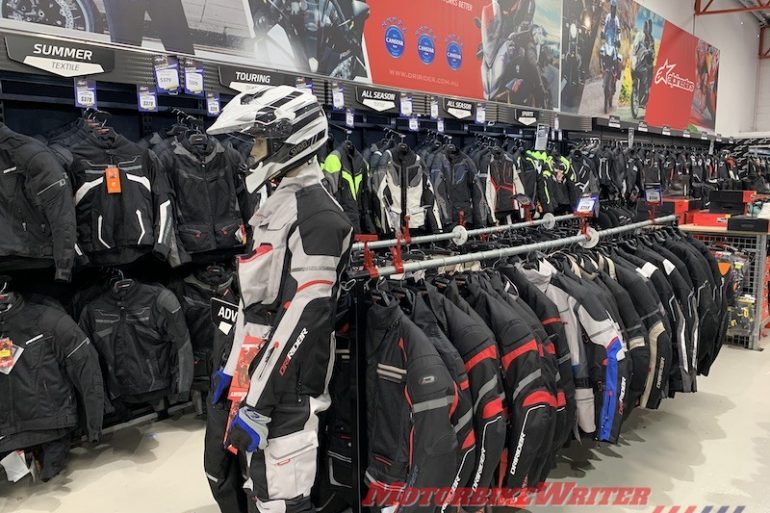 Motorcycle dealership sale accessories jeans helmets jackets clothing standard