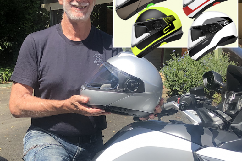 John Eacott with his new Schuberth C4 Pro helmet