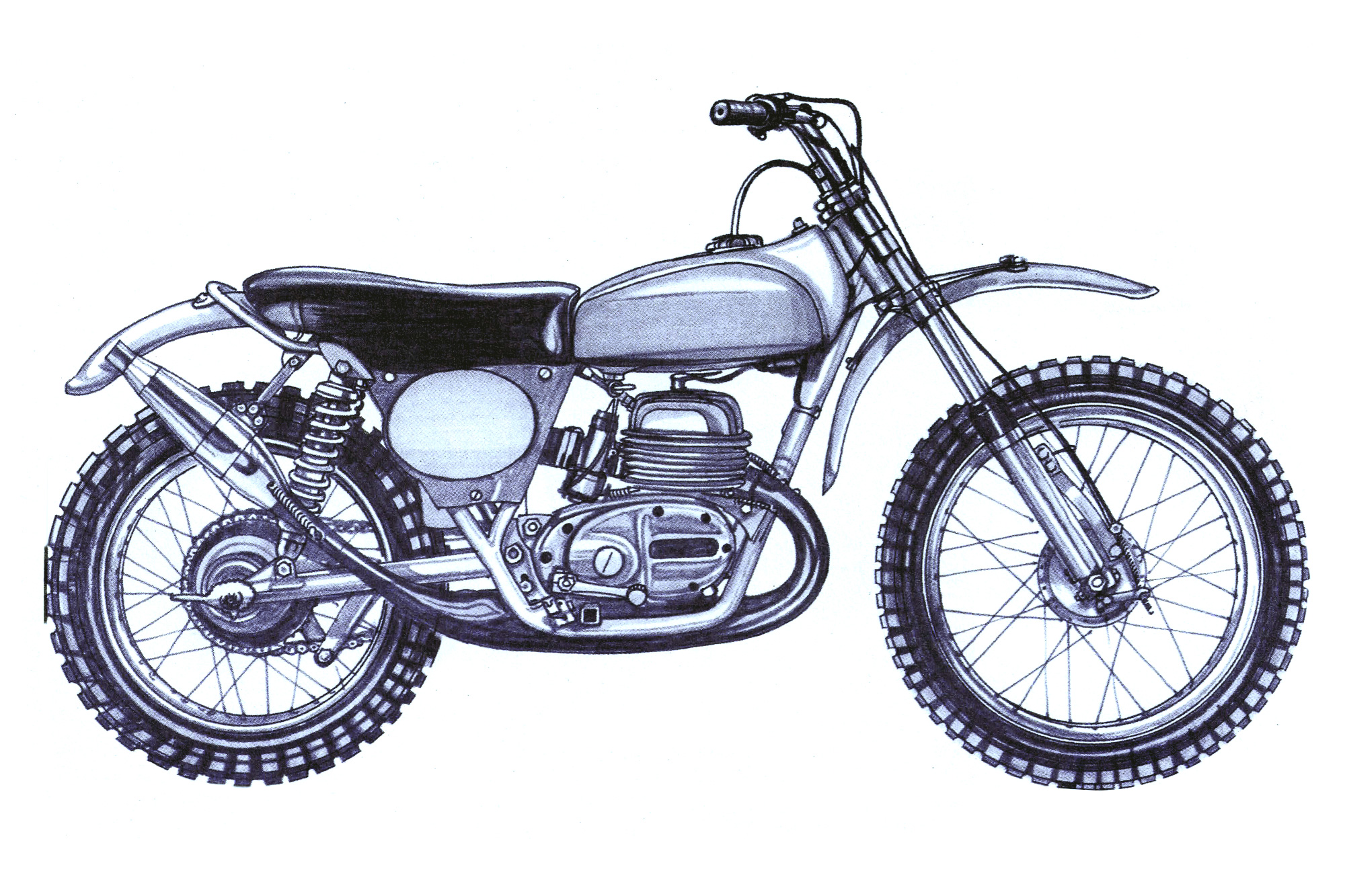 an illustration of an old Australian moto-cross bike