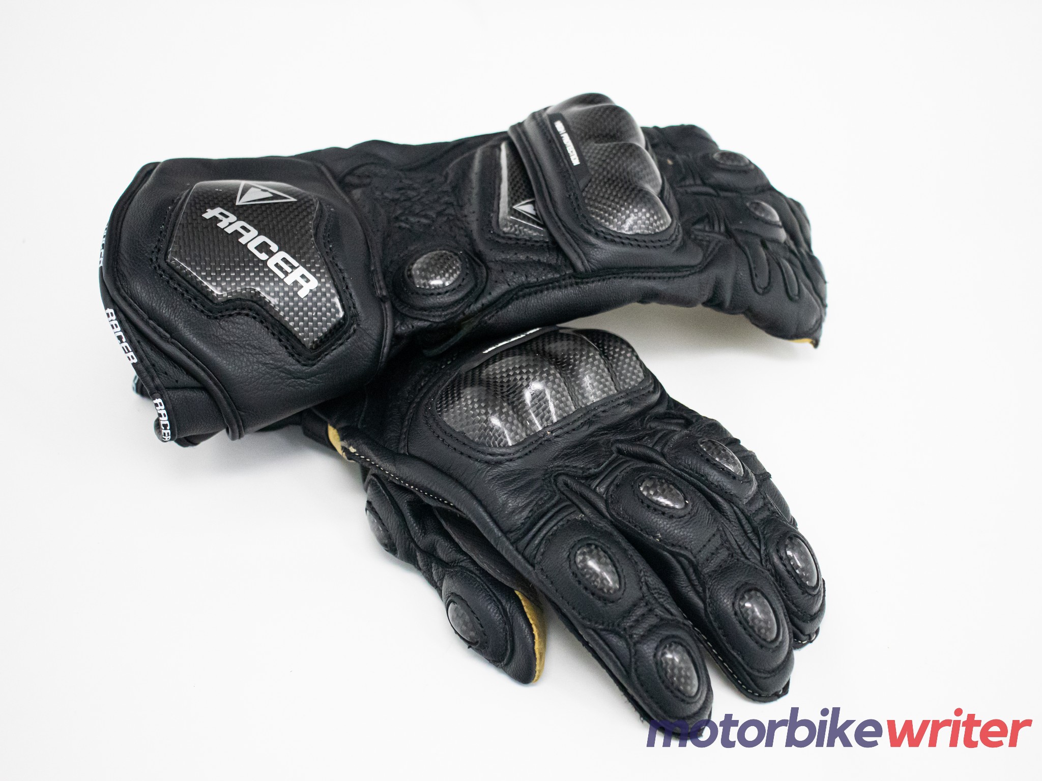Leather Motorcycle Gloves Palm Sliders Gauntlet half cost of Icon REV'it 