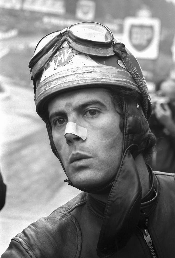 Giacomo Agostini, foto de perfil, 1970.