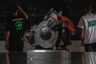 a picture of the EMCE, a liquid-cooled electric motor created by Energica and Mavel