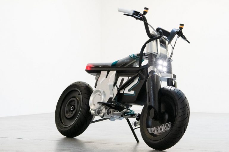 A side view of the BMW CE 02 concept scooter