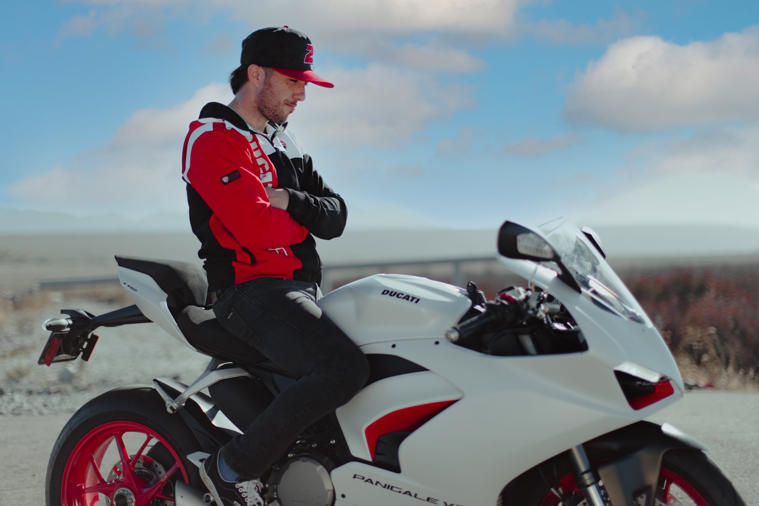 Josh Herrin with his Ducati V2