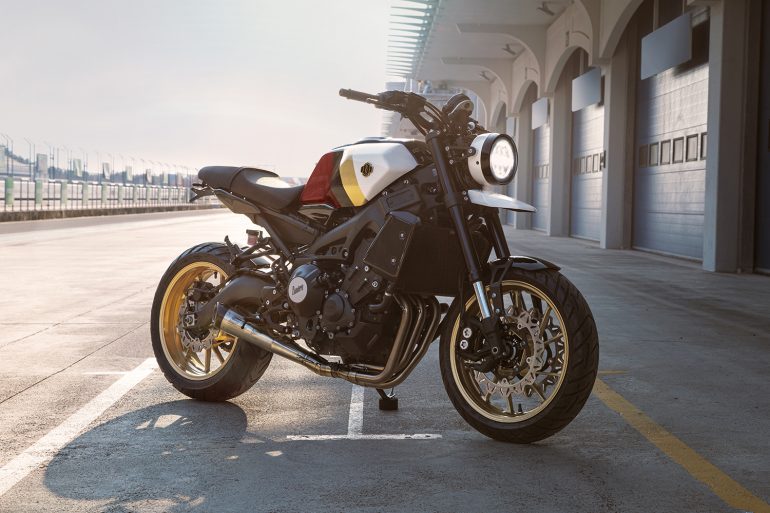 A Yamaha XSR900 in the bid to bring awareness of an upcoming A2-compliant variant for Q4 of this year.