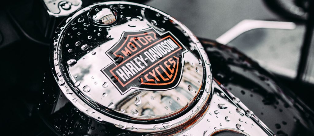 A Harley-Davidson logo on a bike. Media sourced from Dubizzle.