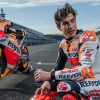 Marc Marquez with his Honda racebikje in the background. Media sourced from The Guardian.