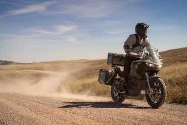 A motorcyclist enjoying the vitamin D on a rural route recommended by the nonprofit organization known as Backcountry Discovery Routes. Media sourced from BDR's press release.